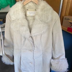 Women’s Jones New York Ivory Faux Suede/Fur coat M